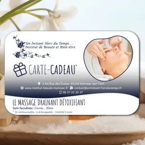 Carte-Cadeau Soins Facialistes : Massage drainant détoxifiant