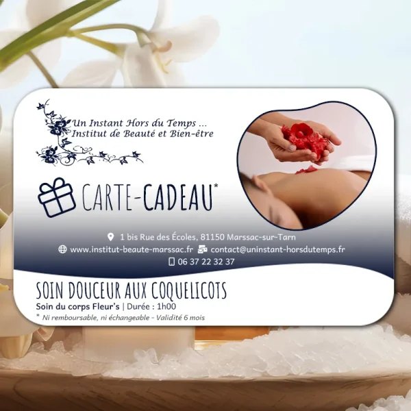 Carte-Cadeau Soins du Corps Fleur's : Soin douceur aux coquelicots