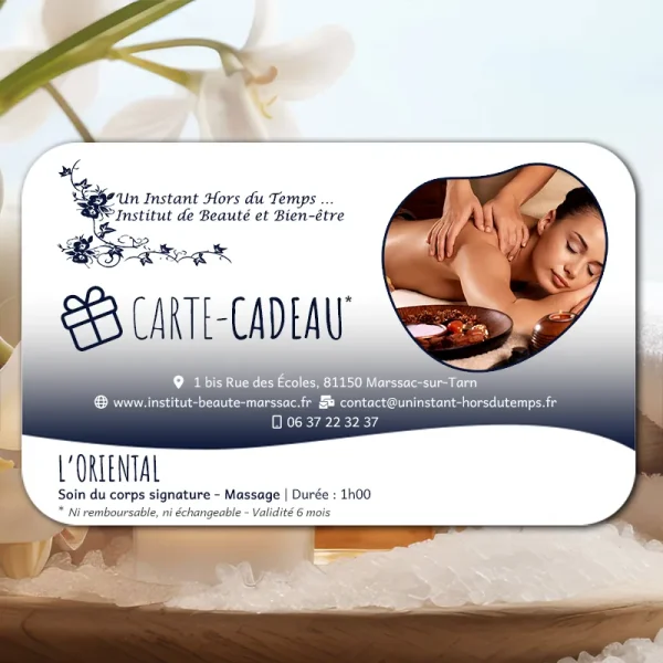 Carte-Cadeau Soins du Corps Signature : Massage L'Oriental