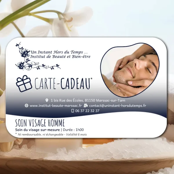 Carte-Cadeau Soins du Visage : Soin du visage homme sur-mesure